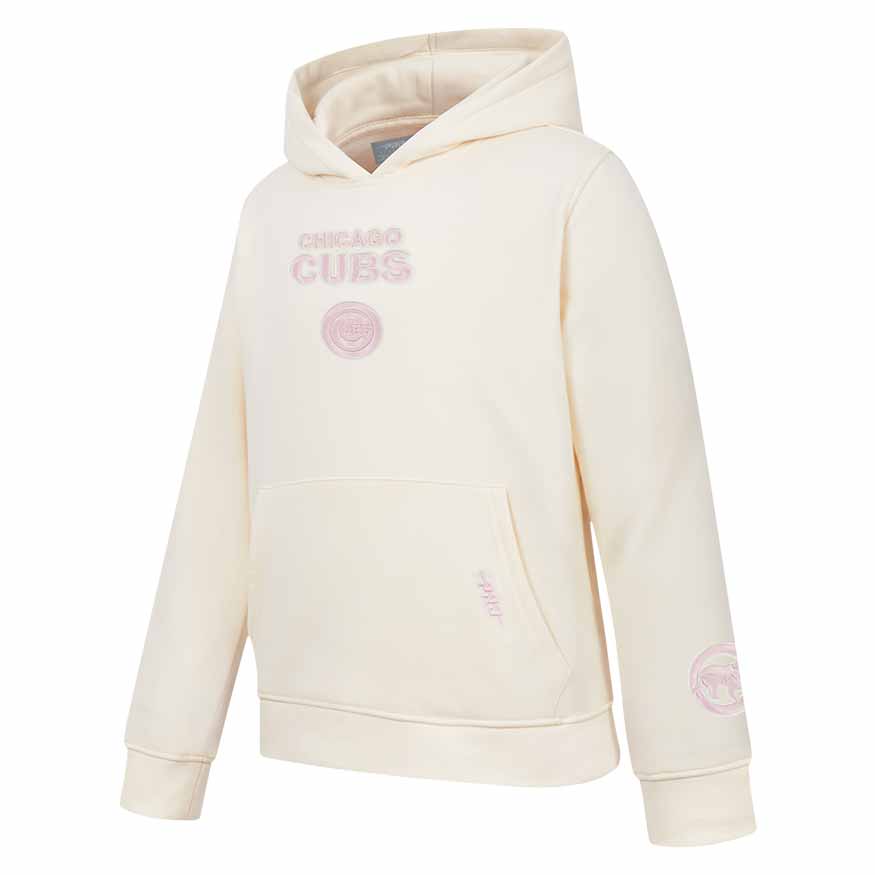 Chicago Cubs Pro Standard Youth Girls Cream Pink Big Shoulders Hooded Sweatshi - Image 2