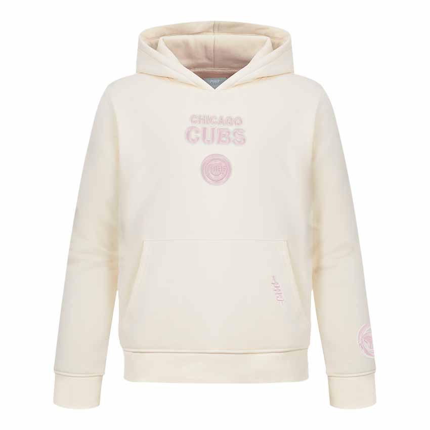 Chicago Cubs Pro Standard Youth Girls Cream Pink Big Shoulders Hooded Sweatshi - Image 4