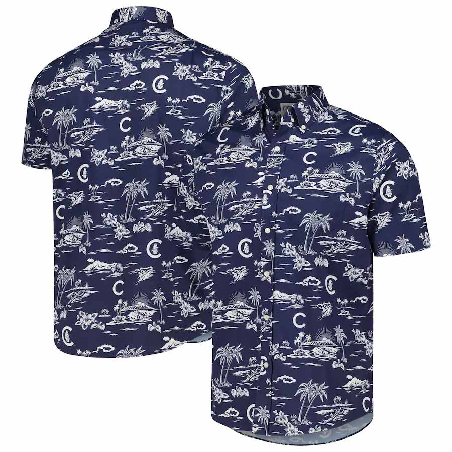 Chicago Cubs Reyn Spooner 1914 Cooperstown Performance Hawaiian Shirt - Image 2