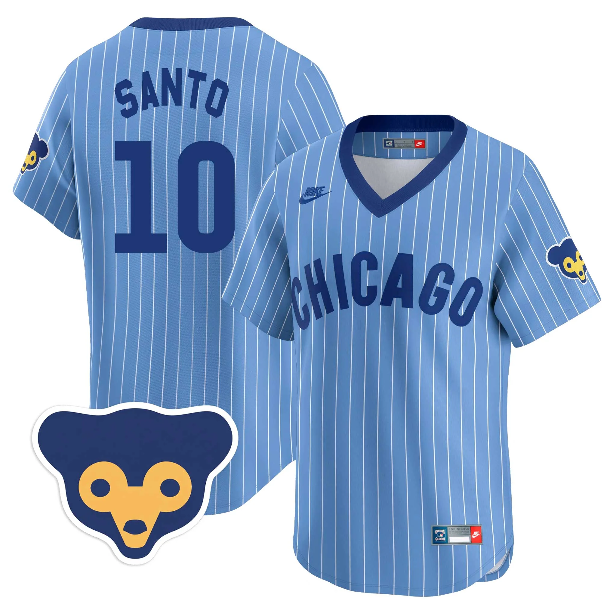 Chicago Cubs Ron Santo Nike Limited Vapor 1957-78 Road Cooperstown Jersey