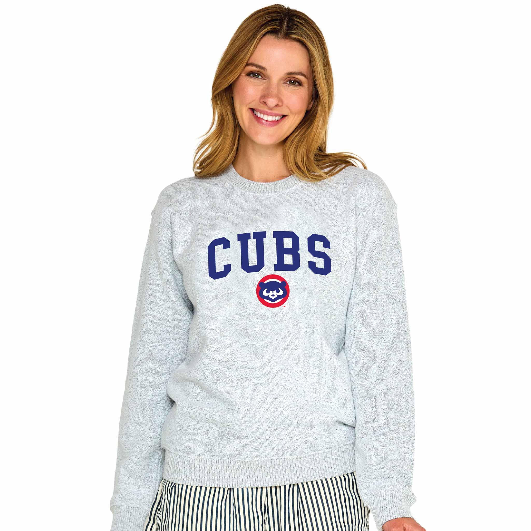Chicago Cubs Soft As A Grape Women's Nantucket Crewneck Sweatshirt - Image 2