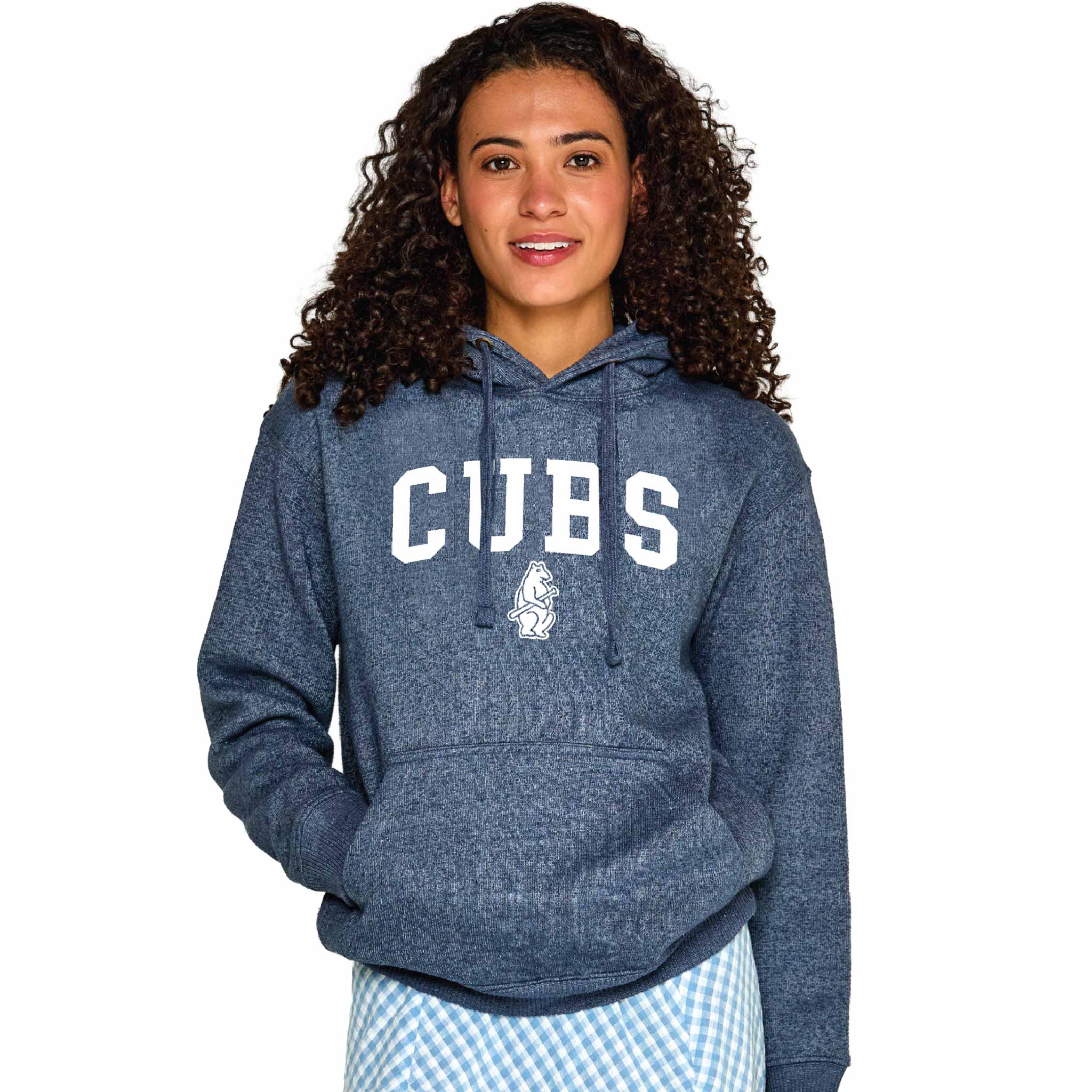 Chicago Cubs Soft As A Grape Women's Nantucket Hooded Sweatshirt - Image 2