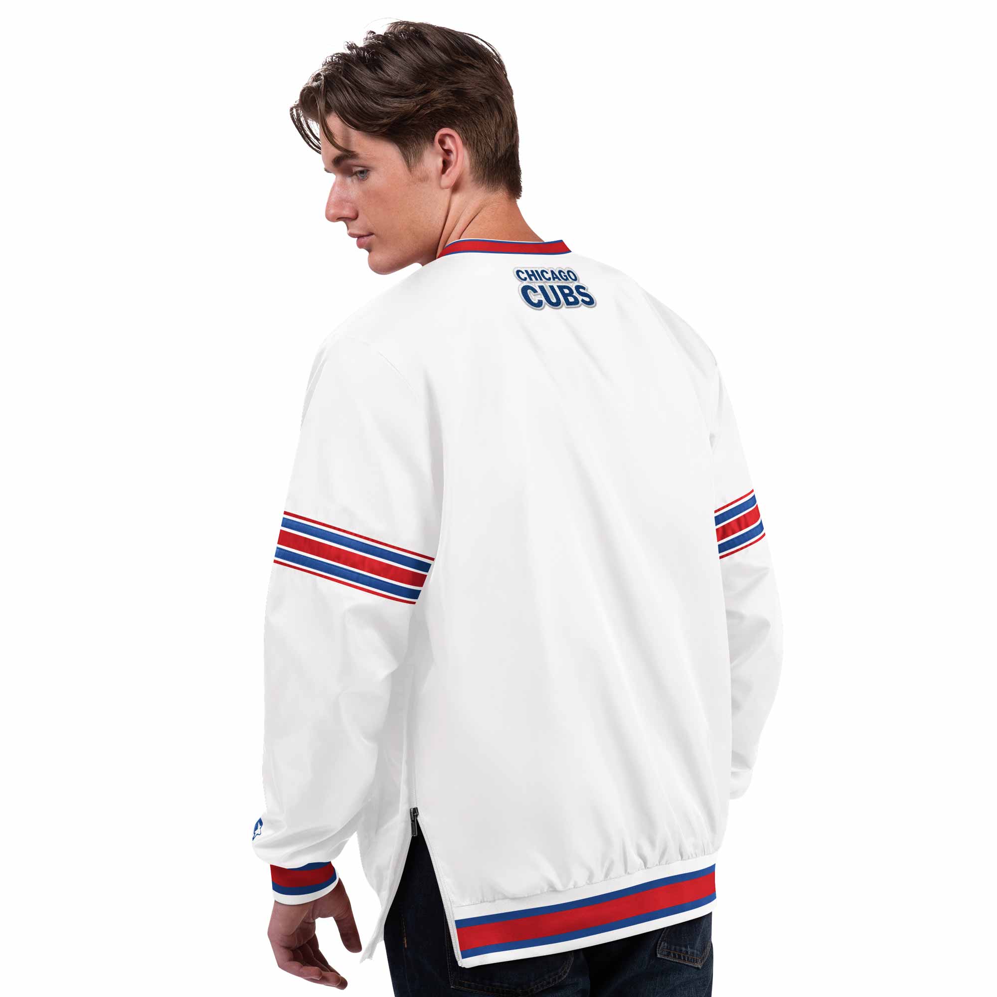 Chicago Cubs Starter Renegade White Pullover Jacket - Image 2