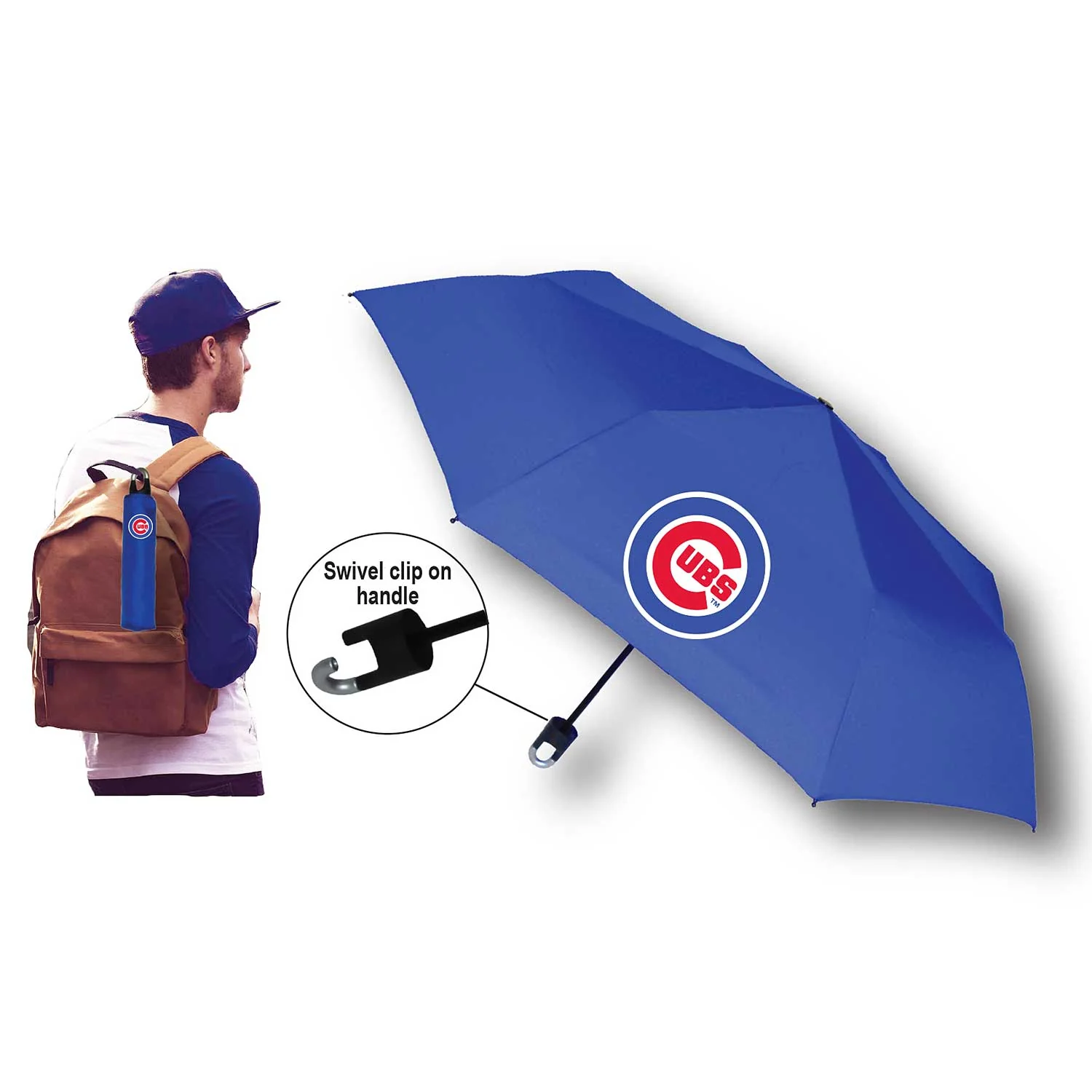 Chicago Cubs Storm Clip Umbrella - Image 3