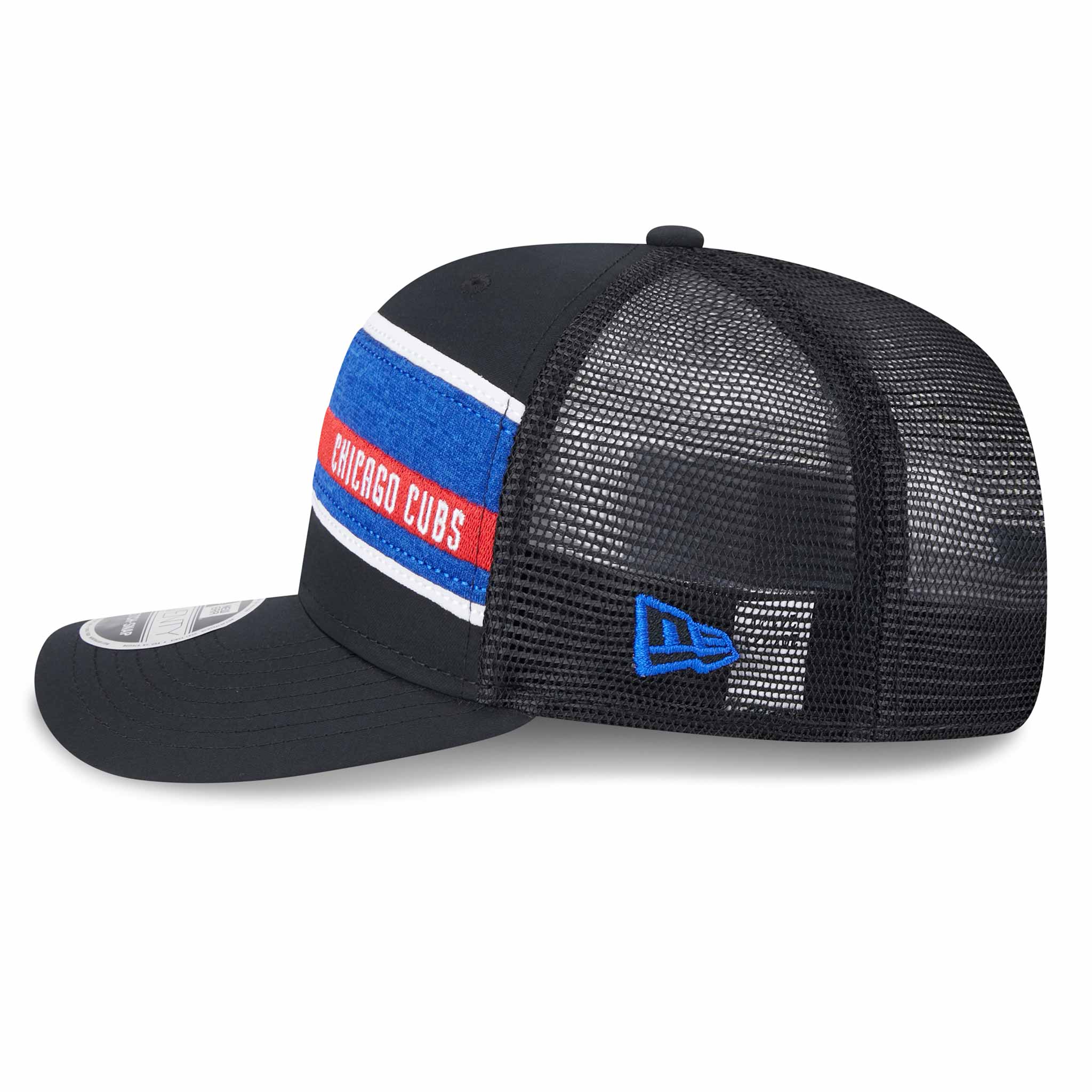 Chicago Cubs Trucker Stripe 9SEVENTY Stretch Snap Trucker Cap - Image 3