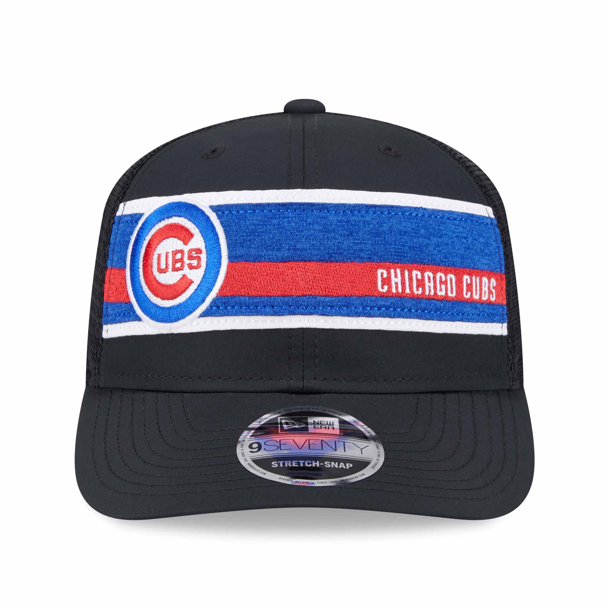 Chicago Cubs Trucker Stripe 9SEVENTY Stretch Snap Trucker Cap - Image 5