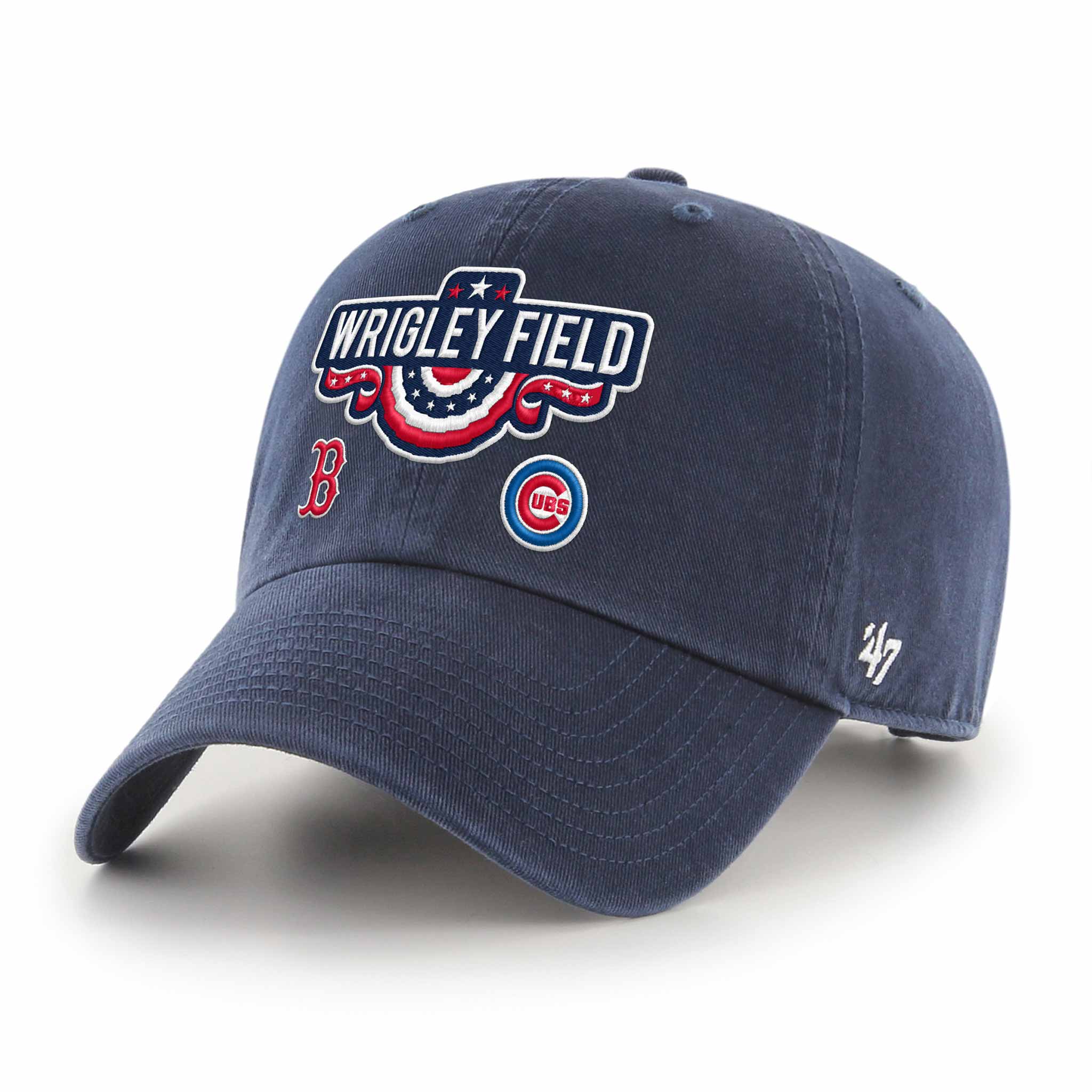 Chicago Cubs vs. Boston Red Sox 2025 47 Brand Clean Up Adjustable Cap
