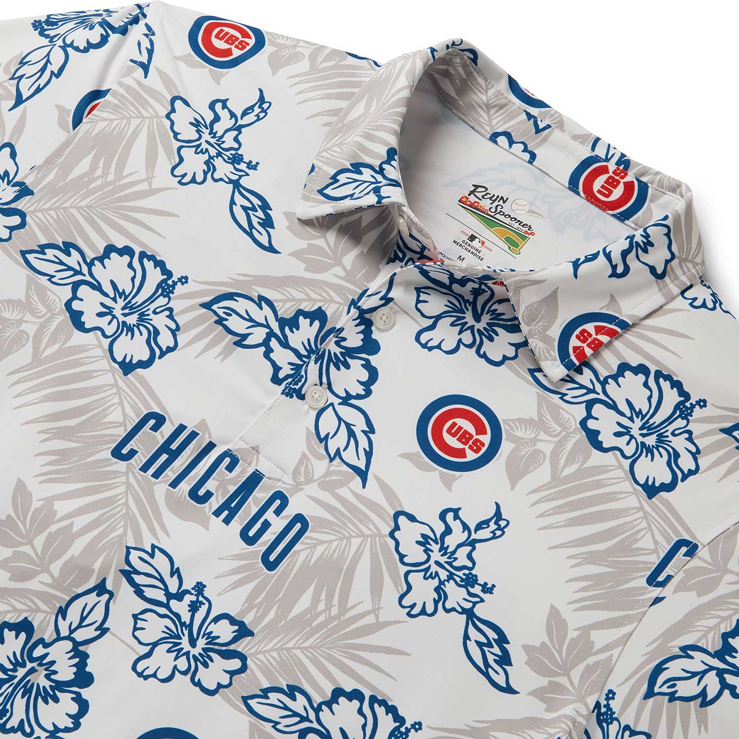 Chicago Cubs White Hawaiian Performance Polo - Image 2