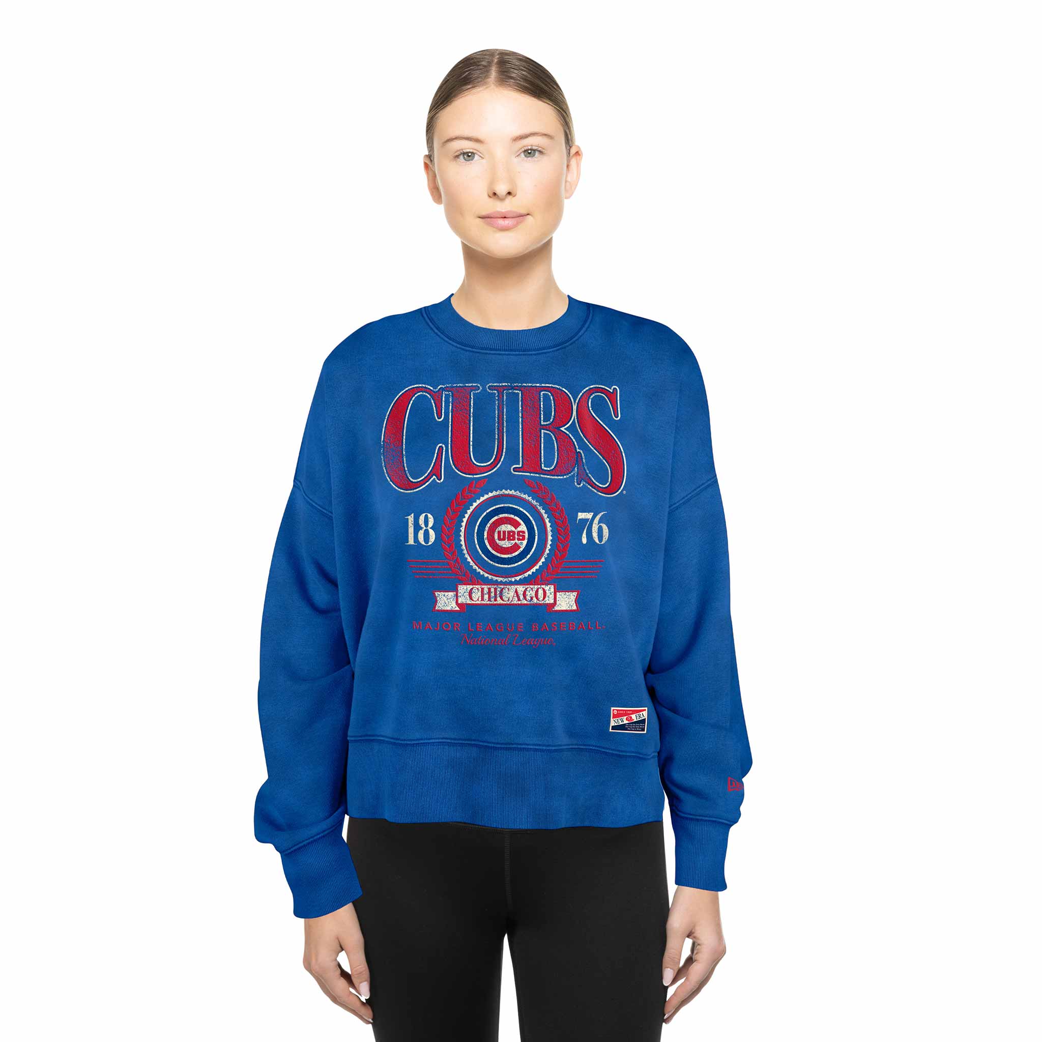 Chicago Cubs Women's New Era Established 1876 Crewneck Sweatshirt - Image 5