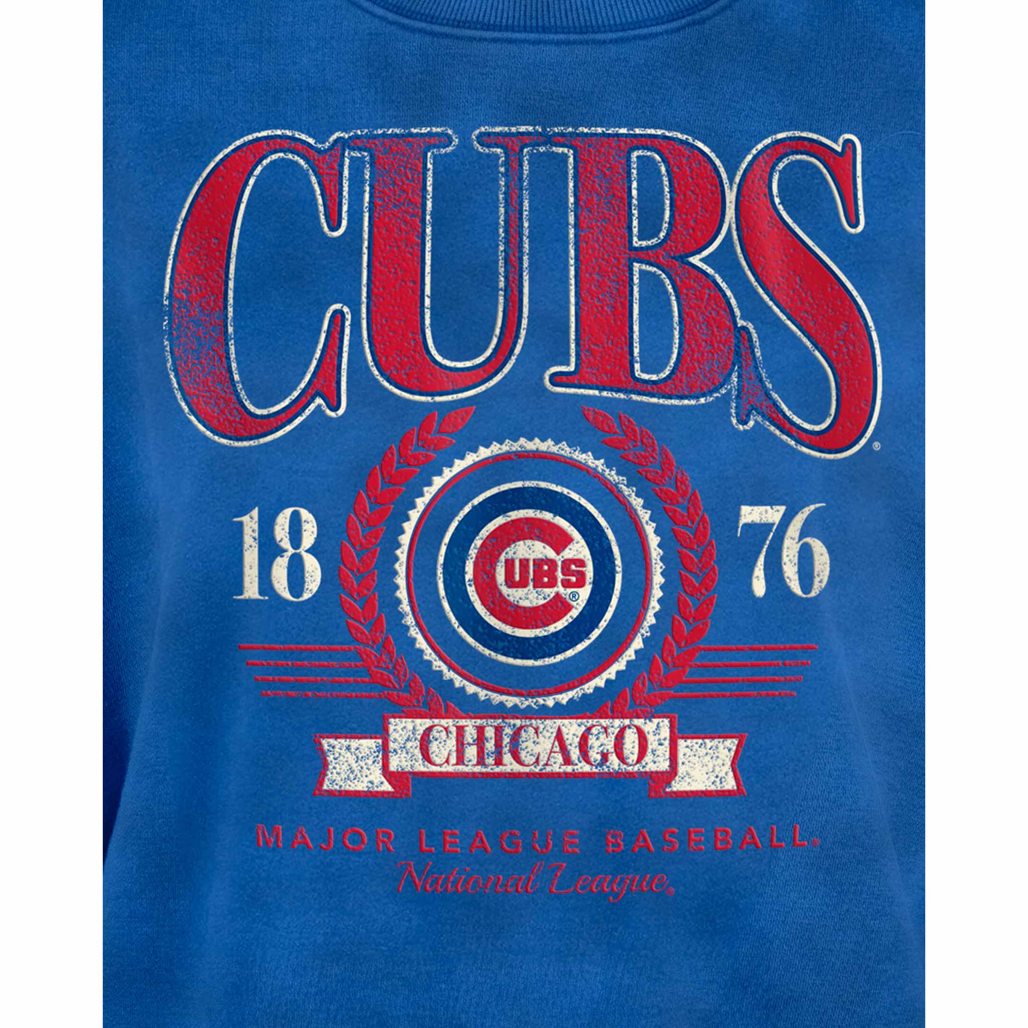 Chicago Cubs Women's New Era Established 1876 Crewneck Sweatshirt - Image 7