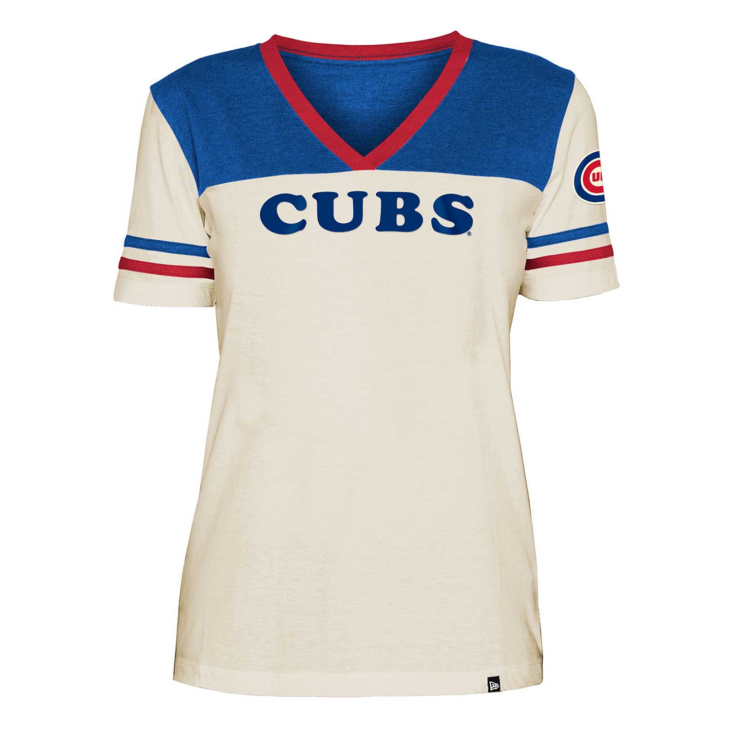 Chicago Cubs Women's Two Tone Striped T-Shirt