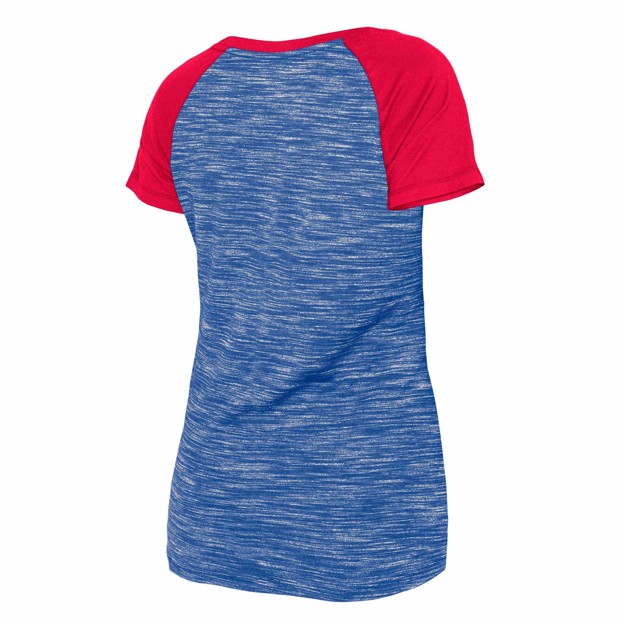 Chicago Cubs Women's Two Tone Walking Bear V-Neck T-Shirt - Image 2