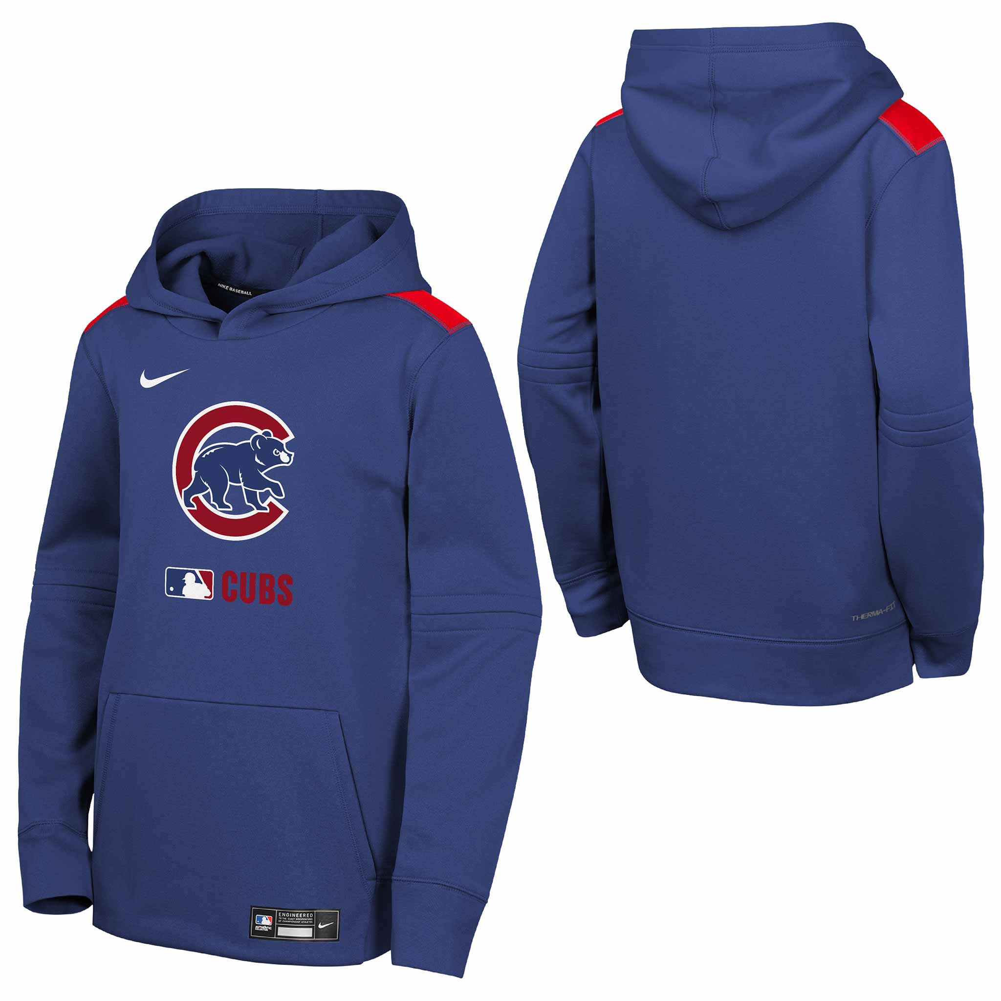 Chicago Cubs Youth 2025 Nike Authentic Collection Royal Blue Hooded Sweatshirt - Image 3