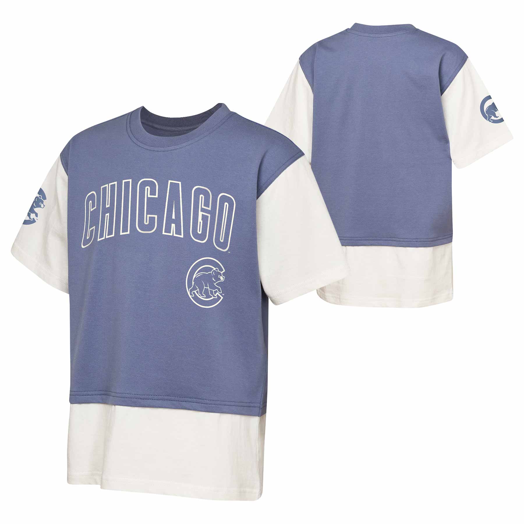 Chicago Cubs Youth Double Run Fashion Short Sleeve T Shirt - Image 3