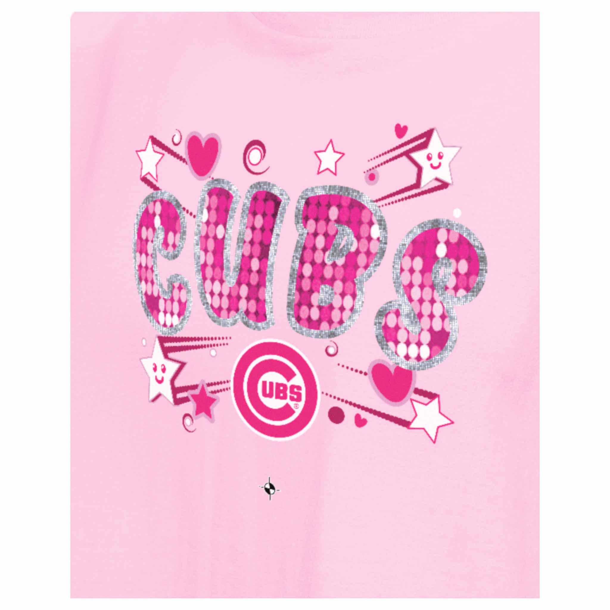 Chicago Cubs Youth Girls New Era Pink Crop Top T-Shirt - Image 4