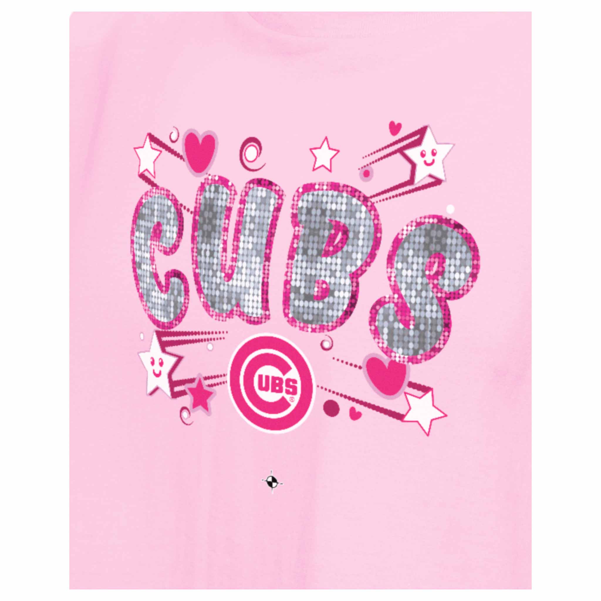 Chicago Cubs Youth Girls New Era Pink Crop Top T-Shirt - Image 5