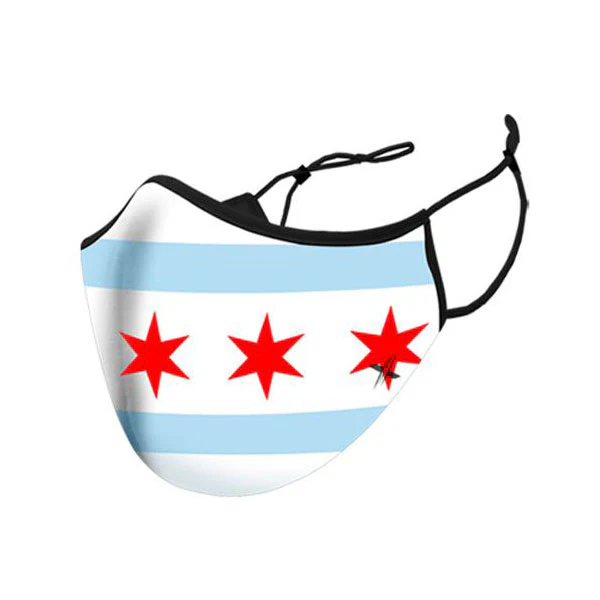 Chicago Flag White Face Mask