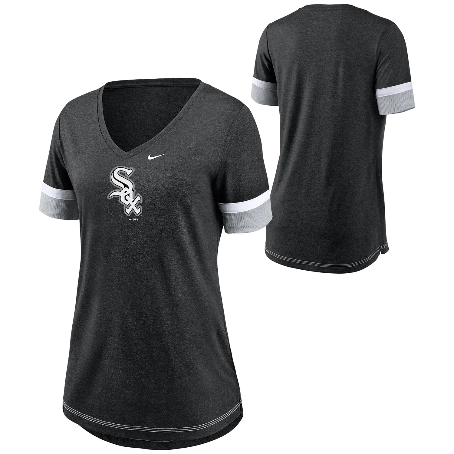Chicago White Sox Girls Short Sleeve Fashion V-Neck Hero T-Shirt