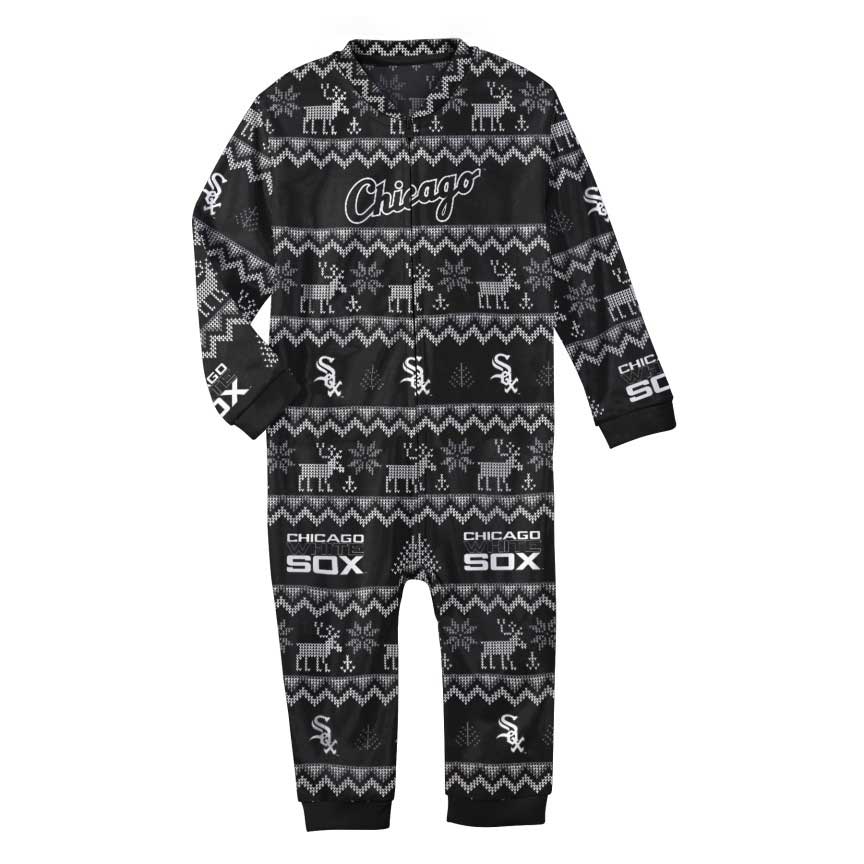Chicago White Sox Infant Ugly Sweater Coverall Pajamas