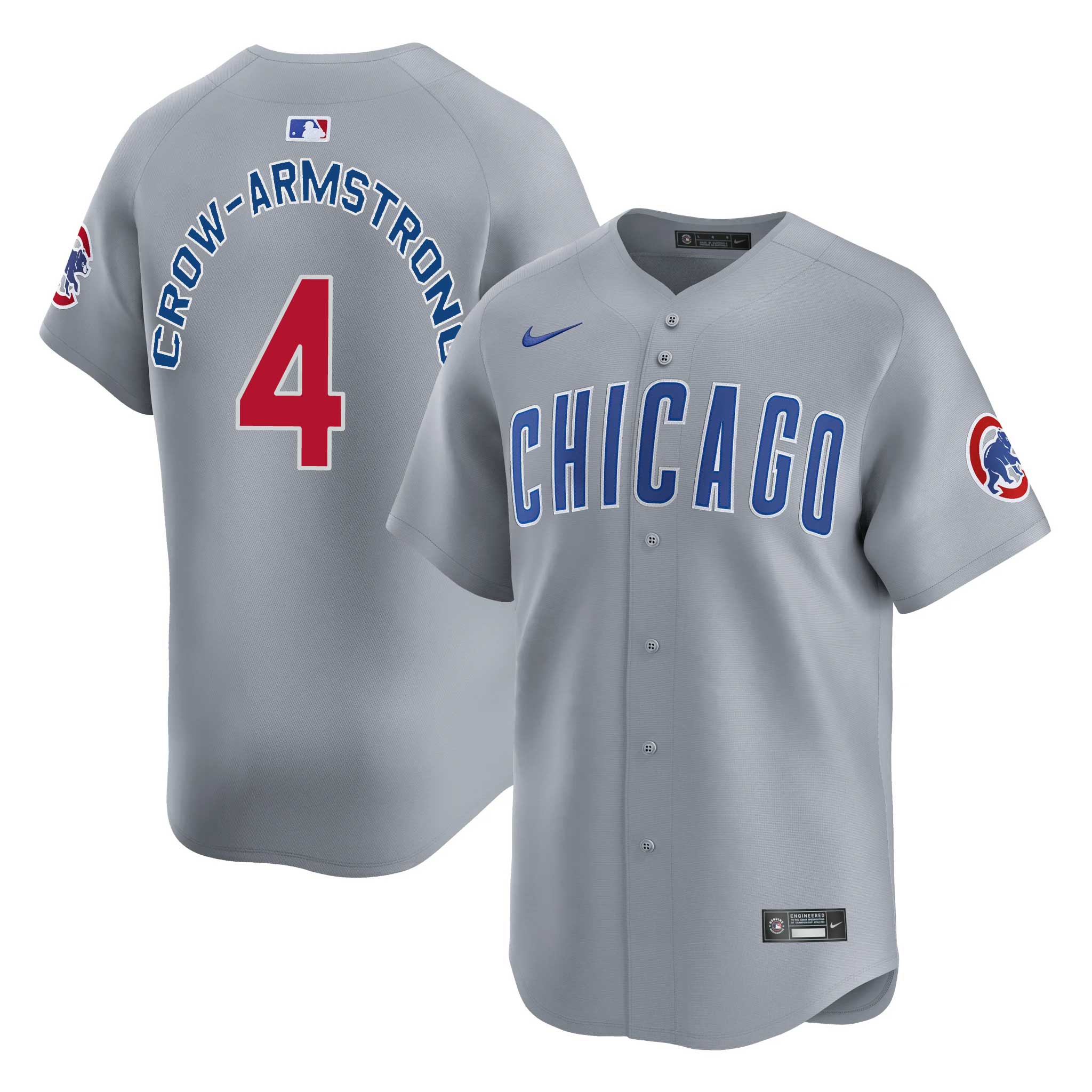Chicago Cubs Pete Crow-Armstrong Nike Road Vapor Limited Jersey With Authentic Lettering