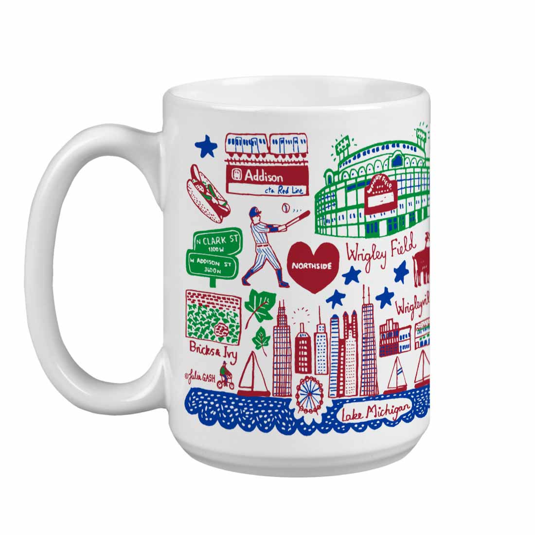 Wrigley Field Julia Gash Varsity Grande Impact 15oz Ceramic Mug - Image 2