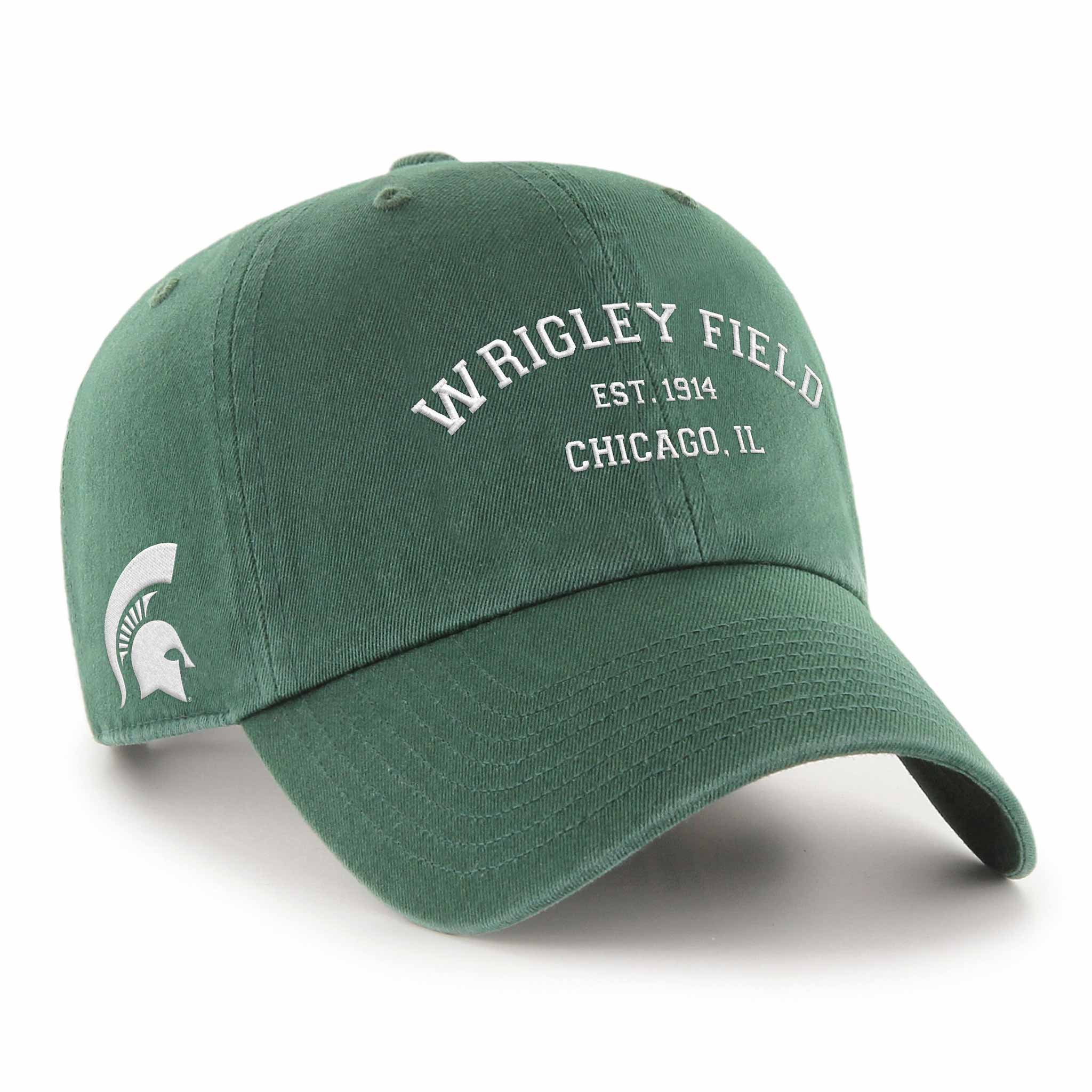 Wrigley Field Michigan State 47 Brand Clean Up Adjustable Cap