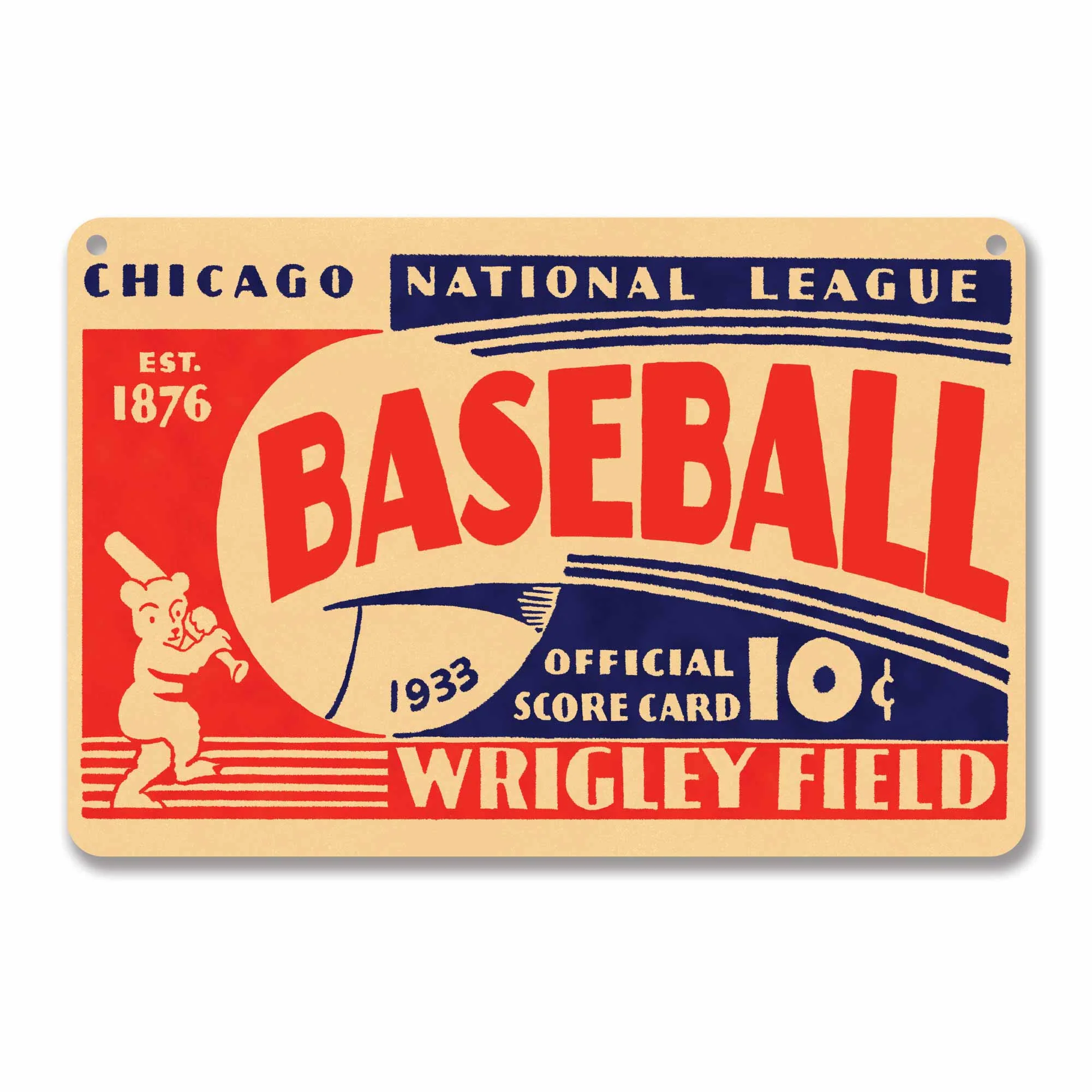 Wrigley Field Scorecard 12 x 18 Sign