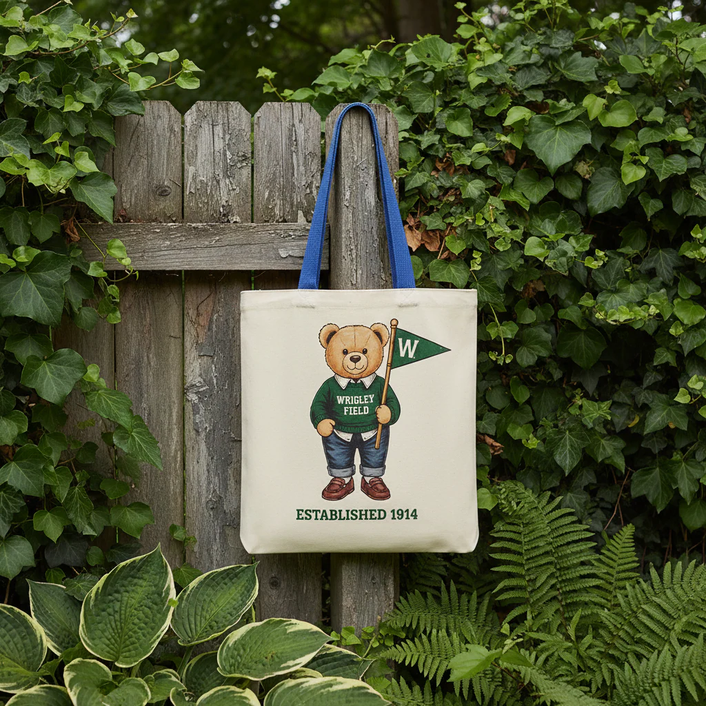 Wrigley Field Teddy Bear 1914 Tote Bag - Image 3